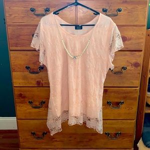 Pink Lace Shirt Size 2X